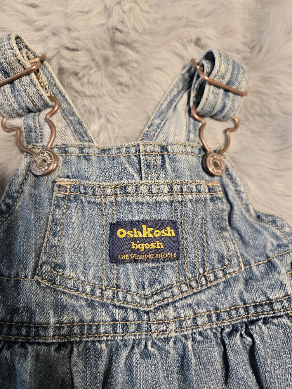 Vintage OshKosh B'gosh Denim Jumper Overall Dress 6M